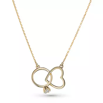 Колье из желтого золота с бриллиантом э0301кл07211015