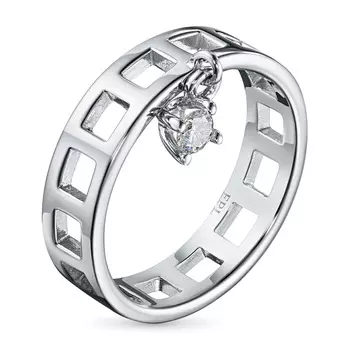 Обручальное кольцо из серебра с бриллиантом э0601кц12191020