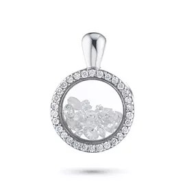 Подвеска из белого золота с бриллиантами и сапфировым стеклом э0901пд03184700