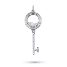 Подвеска из белого золота с бриллиантами, сапфировым стеклом э09п071907