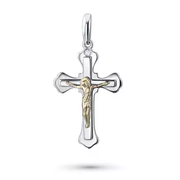 Подвеска из белого золота с бриллиантом э4101пд08200127