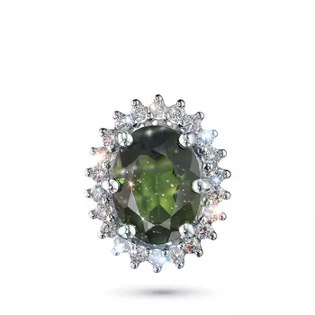 Подвеска из белого золота с хромдиопсидом э4754пд04220417