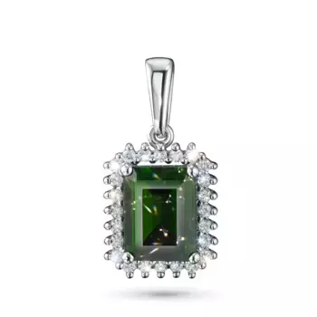 Подвеска из белого золота с хромдиопсидом э4754пд10200418