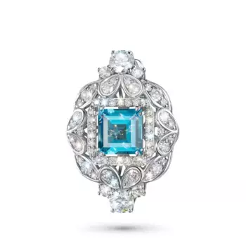 Подвеска из белого золота с и топазом э4709пд09240352