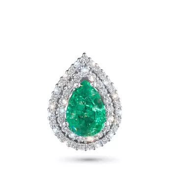 Подвеска из белого золота с изумрудом э4767пд04210460