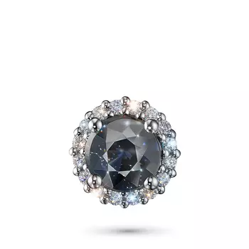 Подвеска из белого золота с сапфиром и бриллиантами э4737пд04220409