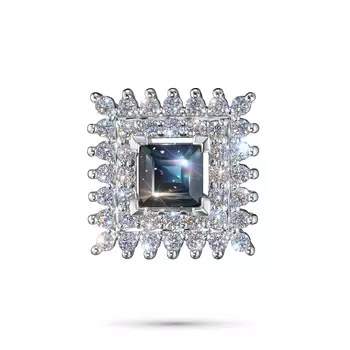 Подвеска из белого золота с сапфиром и бриллиантами э4737пд05210411