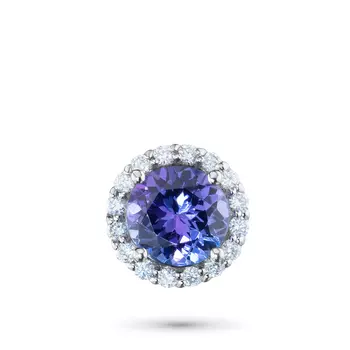 Подвеска из белого золота с танзанитом и бриллиантами э4742пд03210411