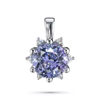 Подвеска из белого золота с танзанитом и бриллиантами э4742пд12200417