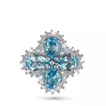 Подвеска из белого золота с топазами э4771пд09210412