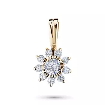 Подвеска из красного золота с бриллиантами э0201пд01159700