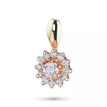 Подвеска из красного золота с бриллиантами э0201пд04202942