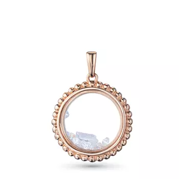 Подвеска из красного золота с бриллиантами и сапфировым стеклом э0286пд07240373