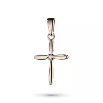 Подвеска из красного золота с бриллиантом э0201пд09152500