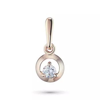 Подвеска из красного золота с бриллиантом э0201пд10090300