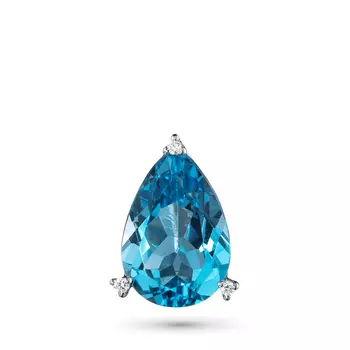 Подвеска из серебра с бриллиантами и топазом э0643пд05220412