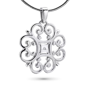 Подвеска из серебра с бриллиантом э0601пд03153000