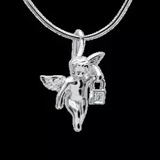 Подвеска из серебра с бриллиантом э06пАнгелочек