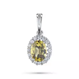 Подвеска из серебра с цитрином и фианитом э0636пд04200585