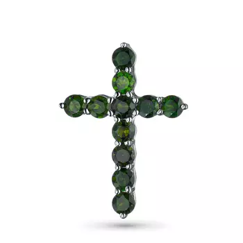 Подвеска из серебра с хромдиопсидами э0605пд03210501