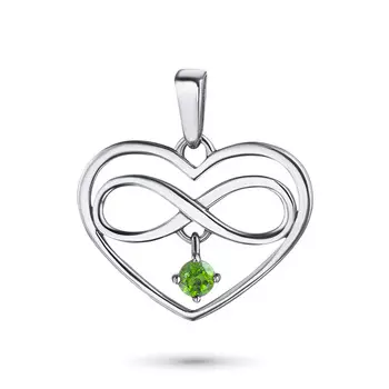 Подвеска из серебра с хромдиопсидом э0605пд10151800