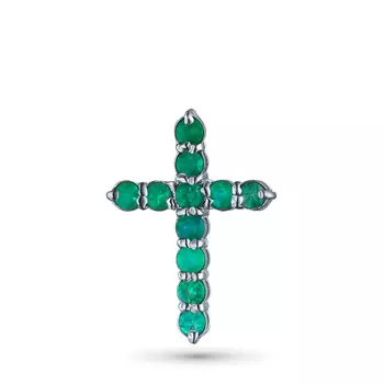 Подвеска из серебра с изумрудами э0603пд04170300