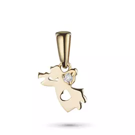 Подвеска из желтого золота с бриллиантом э0301пд04201108