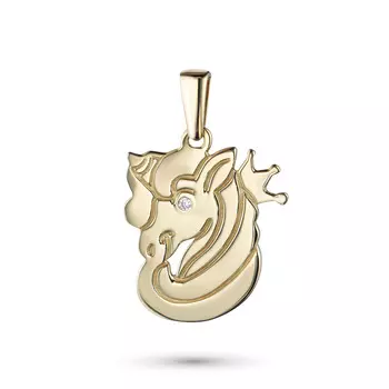 Классическая подвеска из желтого золота с бриллиантом э0301пд04201499