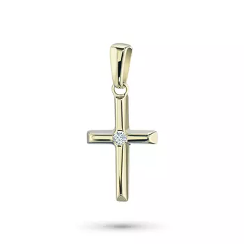 Подвеска из желтого золота с бриллиантом э0301пд08182100