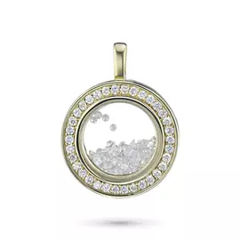 Подвеска из желтого золота с, бриллиантом и сапфировым стеклом э03п041812