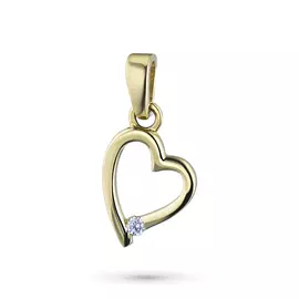 Подвеска из желтого золота с бриллиантом жд03пСердечка