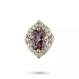 Подвеска из желтого золота с гранатом и бриллиантом э0306пд04202359