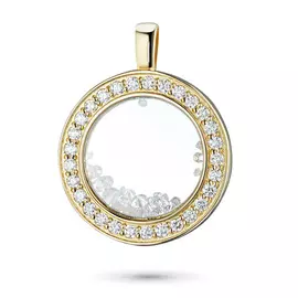 Подвеска из желтого золота с сапфировым стеклом и бриллиантом э0386пд08163300