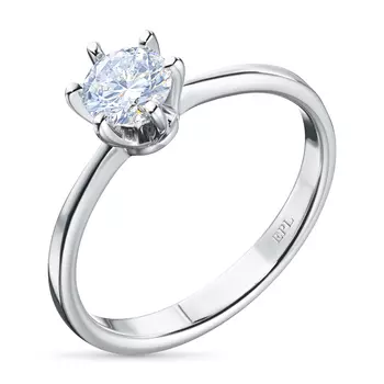 Классическое кольцо из белого золота э4012кц06160900_white