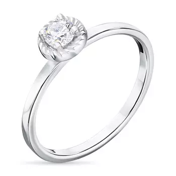 Помолвочное кольцо из белого золота с бриллиантом э0901кц10210207