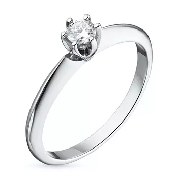Помолвочное кольцо из белого золота с бриллиантом э4001кц05153100