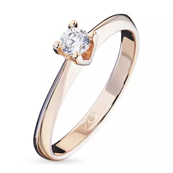 Помолвочное кольцо из красного золота с бриллиантом э0201кц04203137