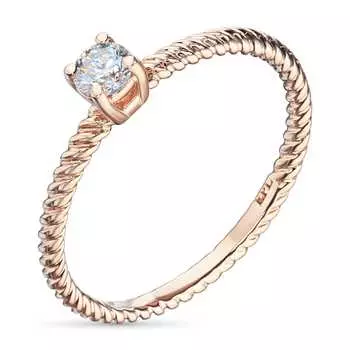 Помолвочное кольцо из красного золота с бриллиантом э0201кц08210871