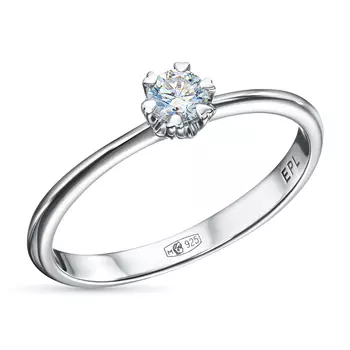 Помолвочное кольцо из серебра э0612кц04203092_white