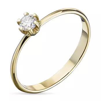 Помолвочное кольцо из желтого золота с бриллиантом э0301кц04203092