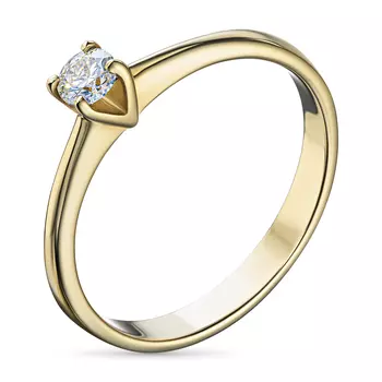 Помолвочное кольцо из желтого золота с бриллиантом э0301кц04203137