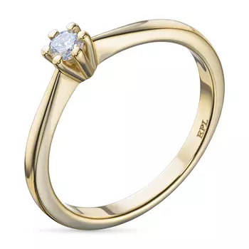 Помолвочное кольцо из желтого золота с бриллиантом э0301кц12154500