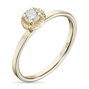 Помолвочное кольцо из желтого золота с бриллиантом э0301кц10210207