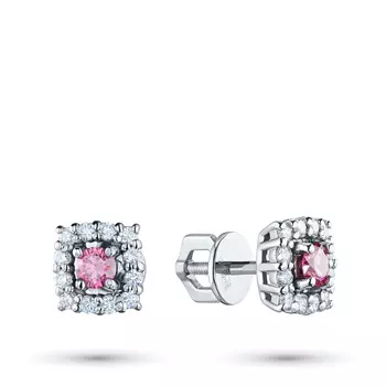 Пусеты из белого золота э0912пс02181600_pink