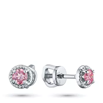 Пусеты из белого золота э0912пс02200214_pink