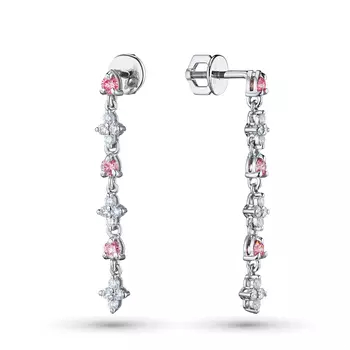 Пусеты из белого золота э0912пс02220304_pink