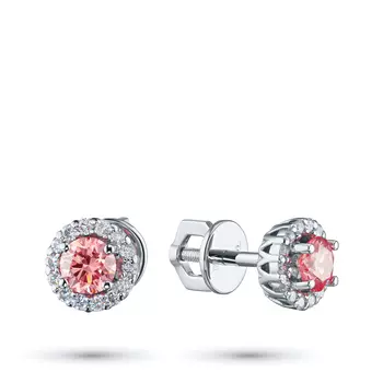 Пусеты из белого золота э0912пс07210002_pink