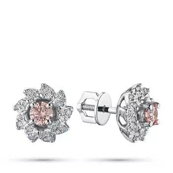 Пусеты из белого золота э0912пс11190200_pink