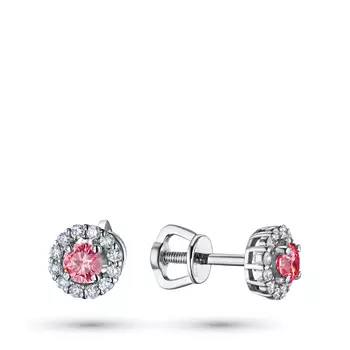 Пусеты из белого золота э4012пс04190300_pink