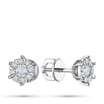 Пусеты из белого золота э4712пс02210952